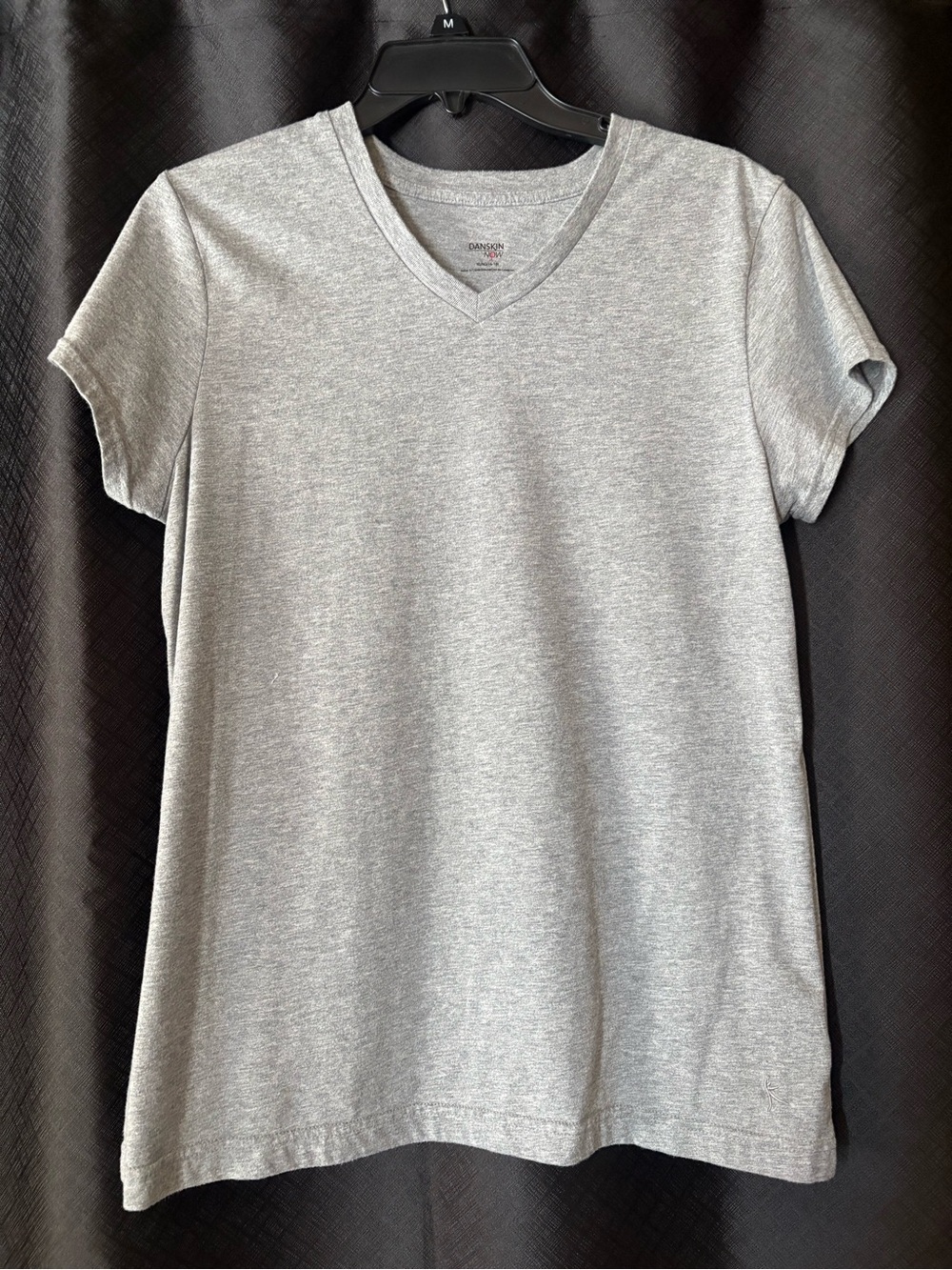 Danskin Heather Gray V-Neck Short Sleeve Tee